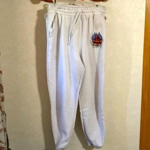 Womens white boyfriend joggers